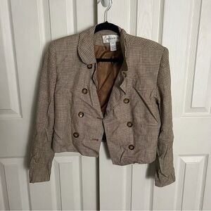 Jones New York Tan Plaid Blazer